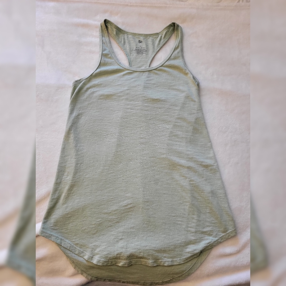 So juniors racerback tank xs green